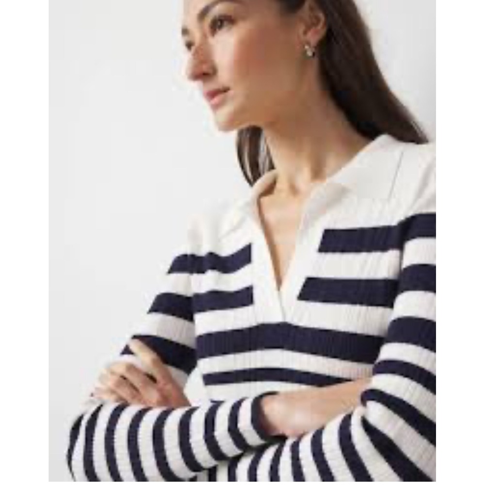 White House Black Market Striped Polo Sweater Womens Size: S